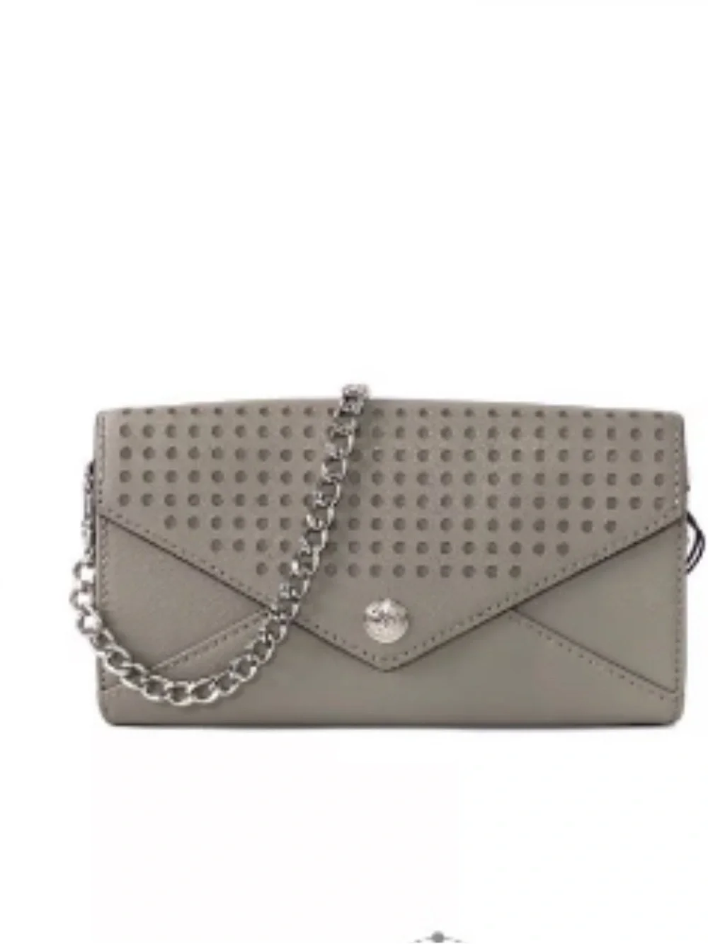 Rebecca Minkoff Silver Perforated Envelope Crossbody
